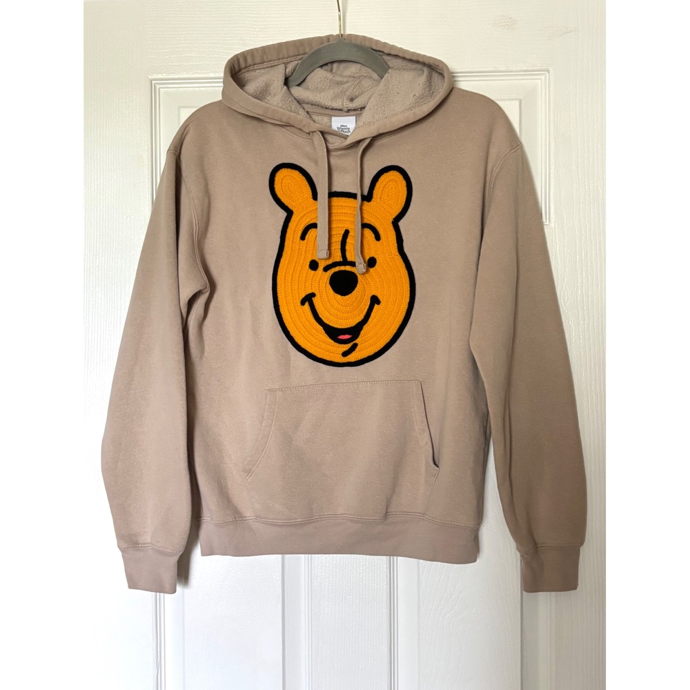 Disney Winnie the Pooh Sand Beige Crochet Patch Hoodie XS